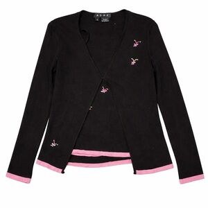 Vintage Black Jacket & Tank Pink Accents